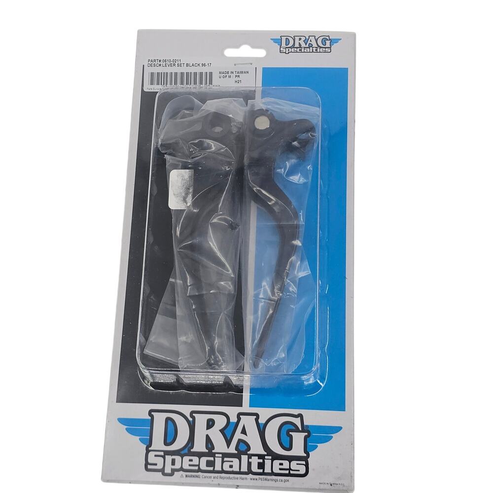 Drag Specialties Lever Set Black 96-17 Part Number 0610-0211 NEW Sealed